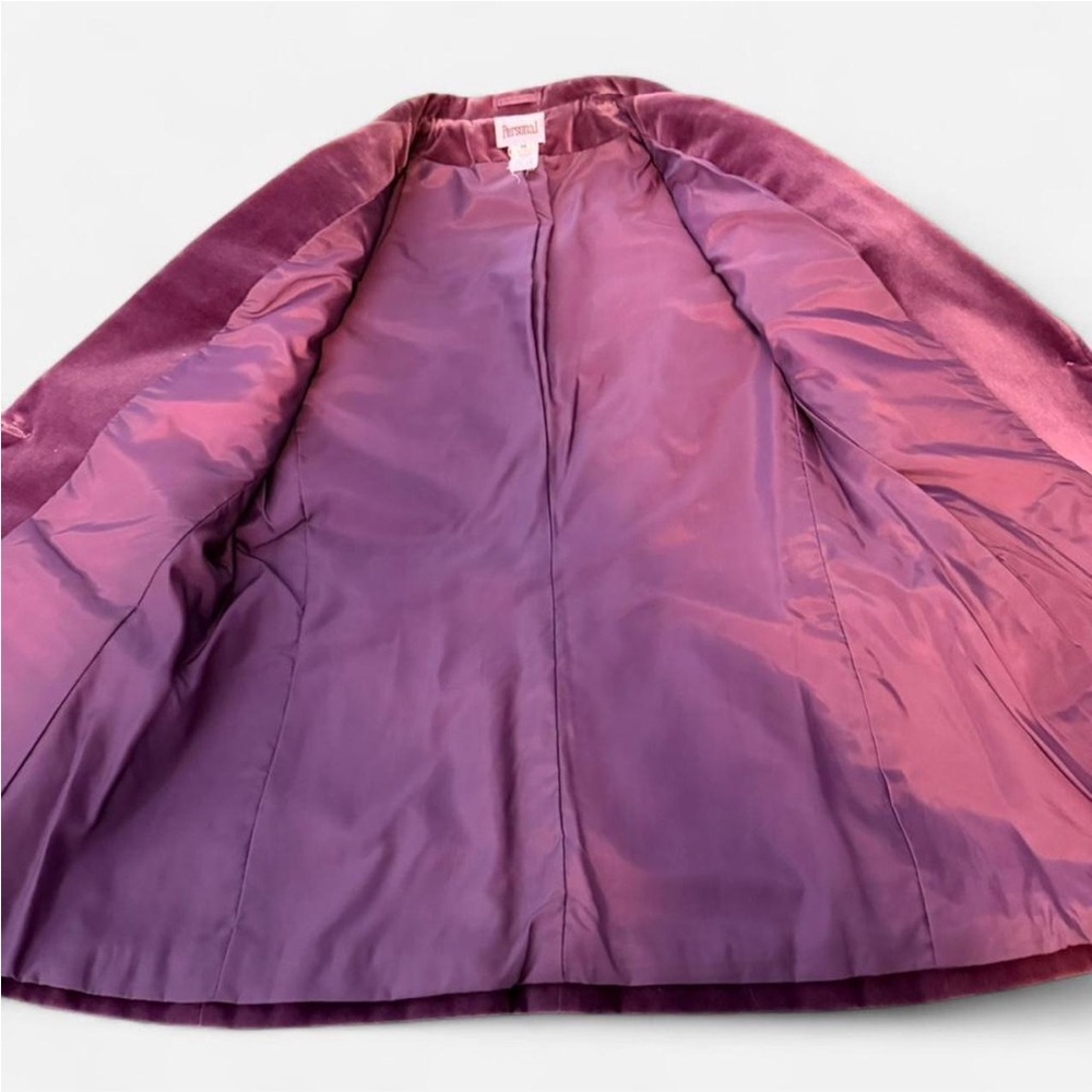 Vintage Leslie Fay Personal Velvet Jacket, Mauve, Size 14 (Fits Modern 10–12) - Picture 4 of 8